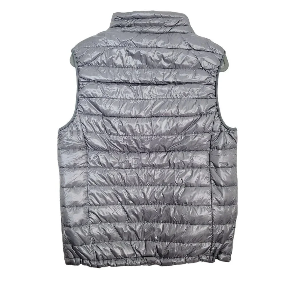 Vintage Blue Ocean Collection Puffer Vest Lightweight Liquid Gray Y2K Large NEW